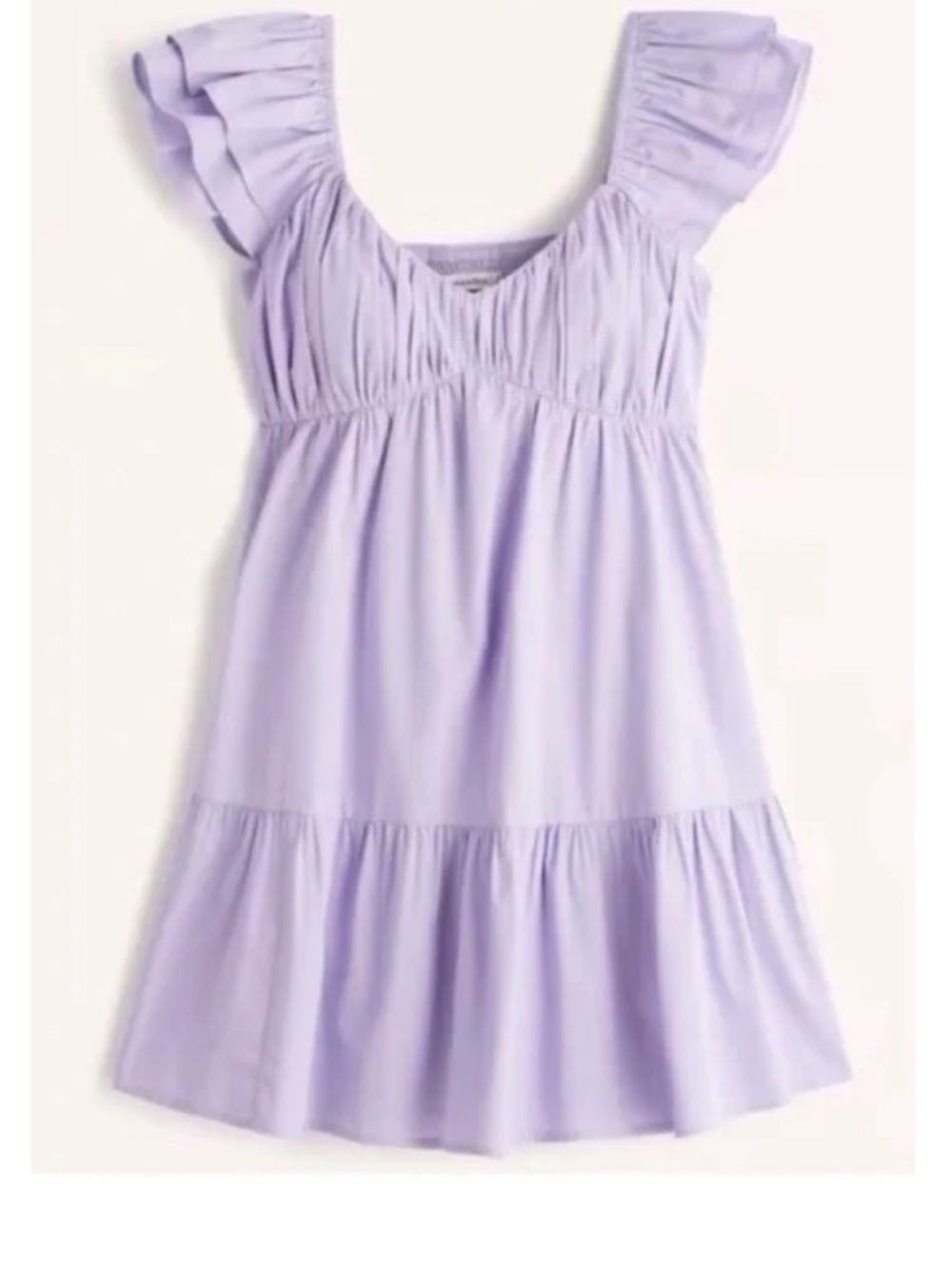 Abercrombie & Fitch Lilac Ruffle‑Sleeve Tiered Dress